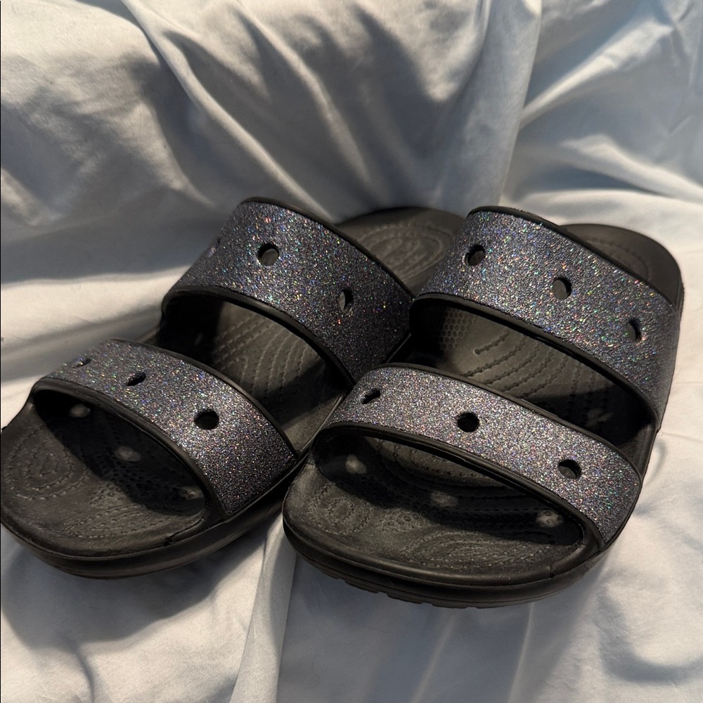 CROCS Glittery Black Women Sandals
